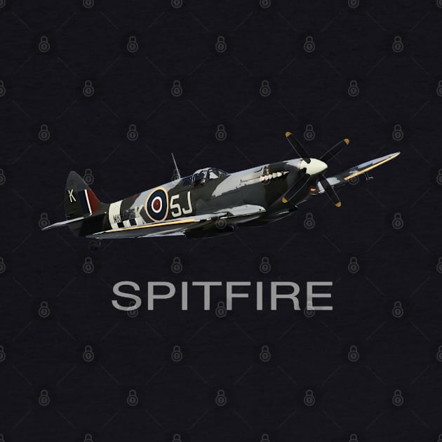 RAF Supermarine Spitfire WW2 Fighter Plane by Dirty Custard Designs 